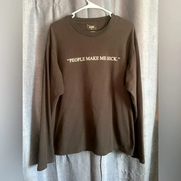 AAH “People Make Me Sick” Long Sleeve Shirt - Picture 2 of 5